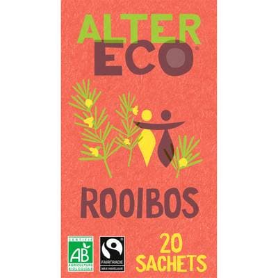 Alter Eco - Commerce Equitable Rooibos doux sans théine bio d'Afrique du Sud - 20 sachets, 40g
