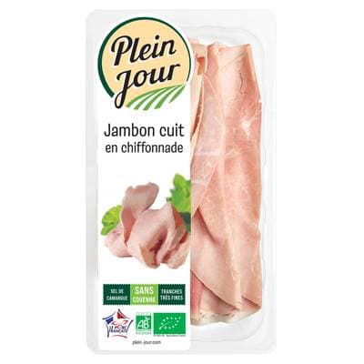 Plein Jour Jambon Blanc cuit en Chiffonnade, Bio, 80g