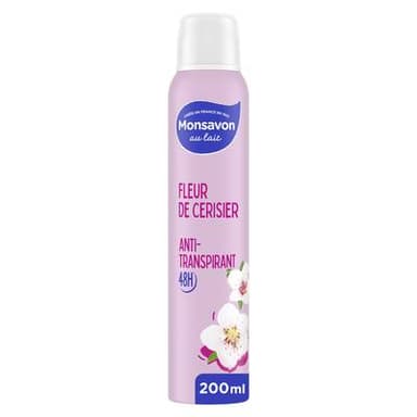 Monsavon Déodorant spray Anti-transpirant 48h Fleur de cerisier, 200ml