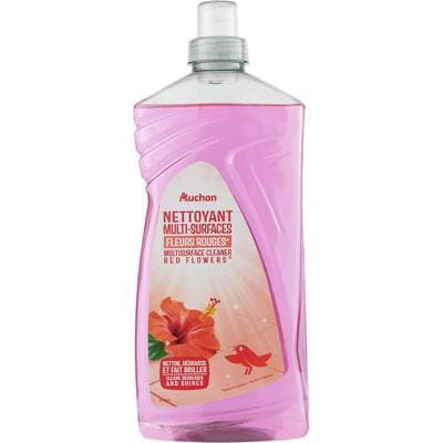 Auchan Nettoyant liquide multi-surfaces fleur rouge, 1,25L