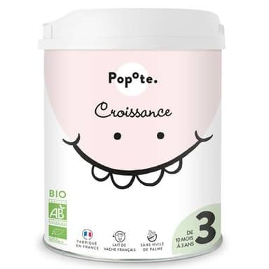 Popote Lait de Croissance Bio 3ème âge en Poudre, Dès 10 Mois, 800g