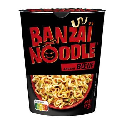 Panzani Nouilles Instantanées saveur Boeuf - Banzaï Noodle, 67g