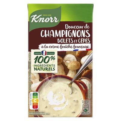 Knorr & La Potagère Soupe Douceur de Champignons- Bolets, Cèpes et crème Fraîche, 1L