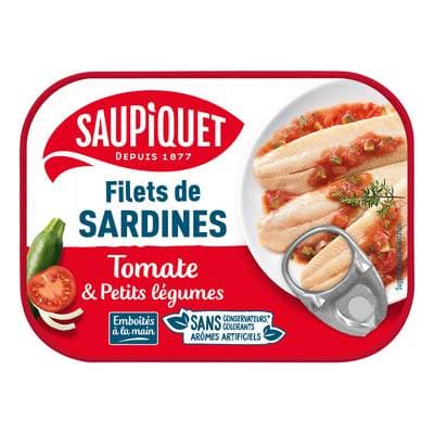 Saupiquet Filets de Sardines Tomate et Petits Légumes, 100g