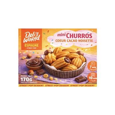 Deli's World Mini Churros Cacao Noisette, 170g