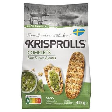 Krisprolls Petits Pains Suédois Complets sans sucres ajoutés, 425g