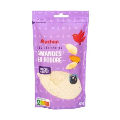 Auchan Amandes Emondées en Poudre Sachet Refermable, 125g