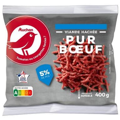Auchan Viande hachée pur boeuf 5% mg, 400g
