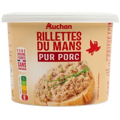 Auchan Rillettes du Mans Pur Porc, 400g