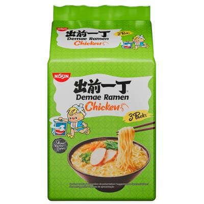 Nissin Soupe instantanée façon asiatique saveur poulet en brique individuelle, 3x100g