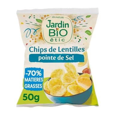 Jardin Bio Etic Chips de lentilles bio sans gluten, 50g