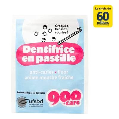 900Care Dentifrice menthe pastille, 62 pastilles