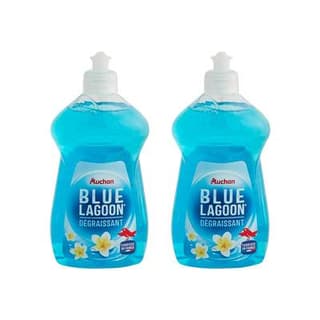 Auchan Liquide vaisselle dégraissant blue lagoon, Lot de 2x500ml