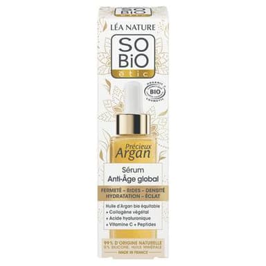SO'BIO ETIC Soin Visage Sérum Anti-Age Global Précieux Argan, 30ml