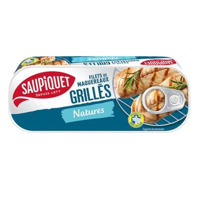 Saupiquet Filets de Maquereaux Grillés Nature en conserve, 120g