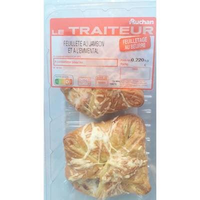 Auchan Le Traiteur Feuilleté au jambon et à l'emmental, 2x110g