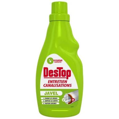 Destop Entretien canalisations avec javel parfum agrumes, 750ml