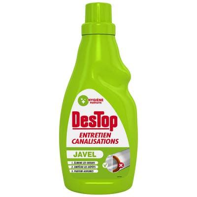 Destop Entretien canalisations avec javel parfum agrumes, 750ml