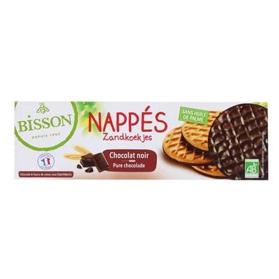 Bisson Sablés nappés chocolat noir bio, 120g