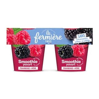La Fermière Yaourt smoothie framboise mûre, 2x140g