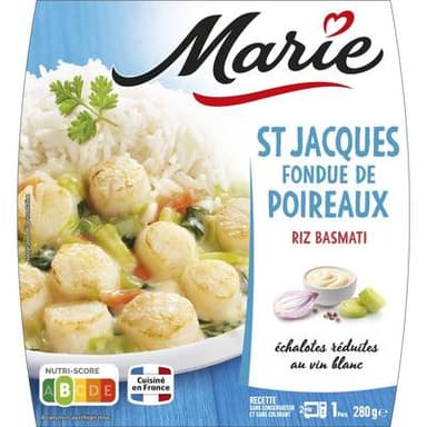 Marie Saint-Jacques Fondue de Poireaux Riz Basmati, 280g