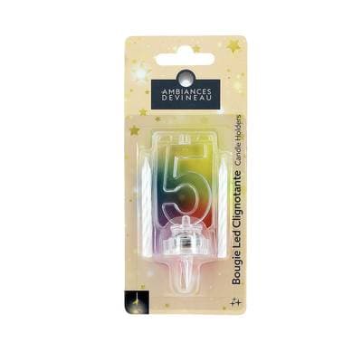 Ambiances Devineau Bougie anniversaire N°5 effet led