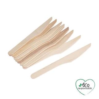Homea Couteaux en bois h16cm, 12 couteaux