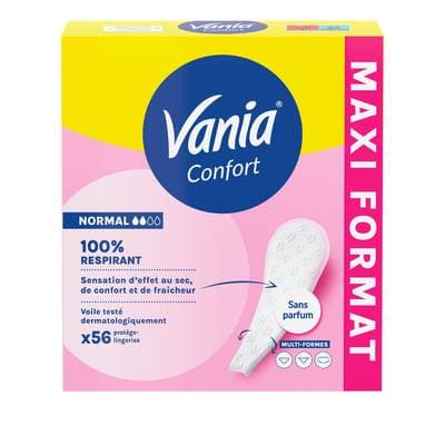 Vania Protège-slips Confort sans parfum, 56 pièces