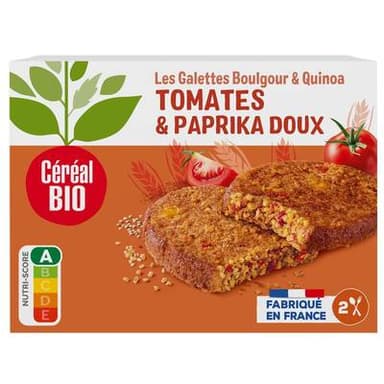 Céréal Bio 2 Galettes Végétales Quinoa Boulgour Tomate Bio, 200g