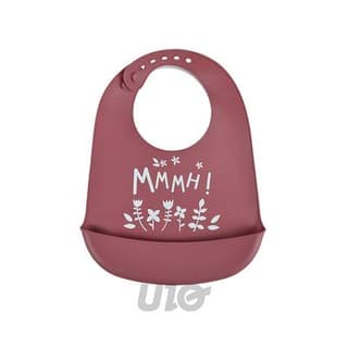 BEBE DOUCEUR Bavoir Silicone Bébé forêt Magique 30cm Bois De Rose, 1 bavoir