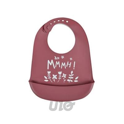 BEBE DOUCEUR Bavoir Silicone Bébé forêt Magique 30cm Bois De Rose, 1 bavoir