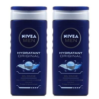 Nivea Men Gel douche 3en1 hydratant original, Lot de 2x250ml