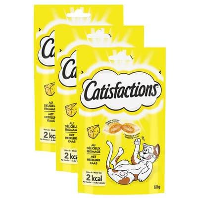 Catisfactions Friandises Fromage pour chat et chaton, Lot de 3x60g