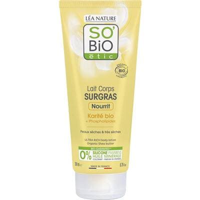 SO'BIO ETIC Lait corps surgras karité, 200ml