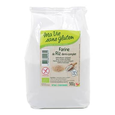 Ma Vie Sans Gluten Farine de riz 1/2 complet, sans gluten,Bio, 500g