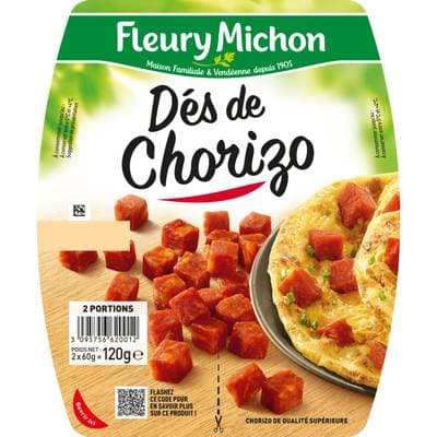 Fleury Michon Dés de Chorizo, 2x60g