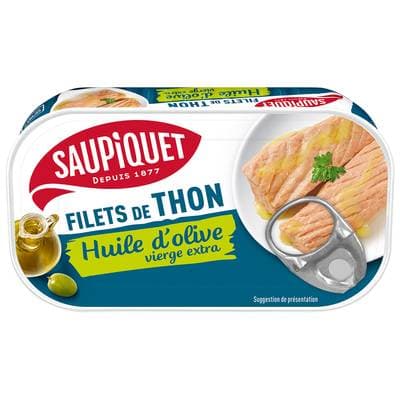 Saupiquet Filets de Thon Huile d'Olive Vierge Extra en conserve, 115g