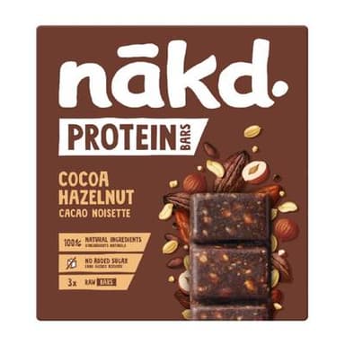 NAKD Barres Protéiné Cacao Noisettes, 3 barres