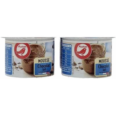 Auchan Mousse au chocolat au lait, 4x60g