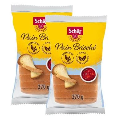 Schär Pain brioché tranché sans gluten, Lot de 2x370g