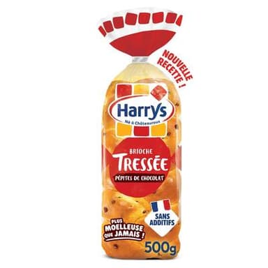 Harrys Brioche Tressée Pépties de Chocolat, 500g