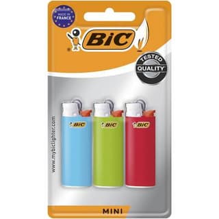 Bic Briquet Mini Colorés, 3 briquets mini
