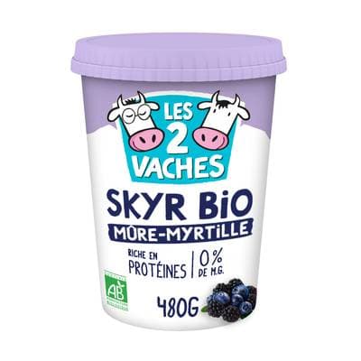 Les 2 Vaches Skyr Bio Mûres Myrtilles, 480g