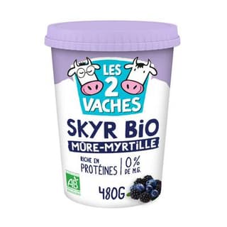 Les 2 Vaches Skyr Bio Mûres Myrtilles, 480g