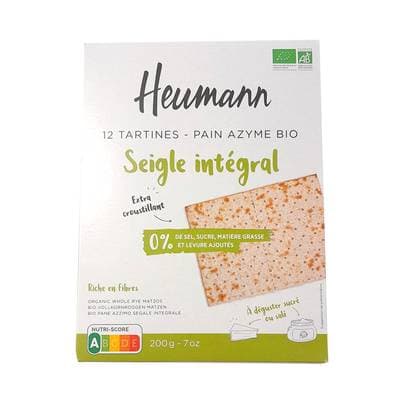 Heumann Pain Azyme seigle intégral BIO, 200g