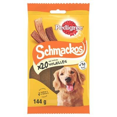 Pedigree Schmackos mix saveurs volaille - Récompense pour chien adulte x20, 144g
