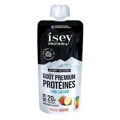 Isey Protein Gourde Skyr Fraise Banane sans lactose et sans sucres ajoutés, 175g
