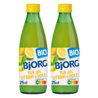 Bjorg Pur Jus de Citron de Sicile Bio, Lot de 2x25cl