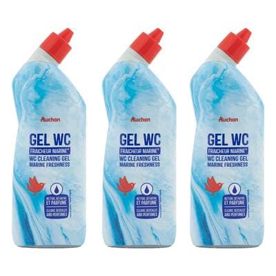 Auchan Gel WC nettoyant fraicheur marine, Lot de 3x750ml