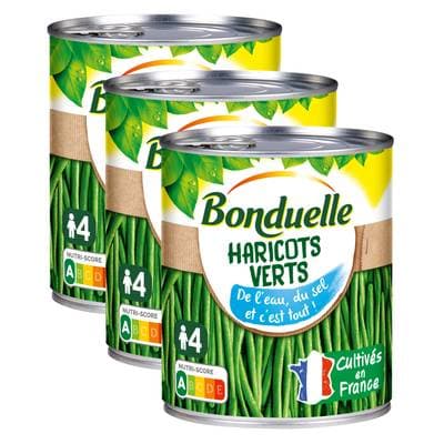 Bonduelle Haricots verts extra-fins, Lot de 3x440g